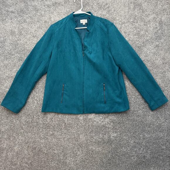 Studio Works Jacket Womens 18 Faux Suede Full Zip Lined Pockets Classic - Picture 1 of 13